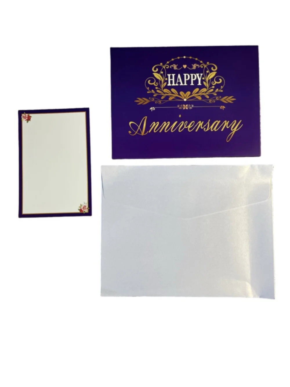 Anniversary Musical Pop-Up Purple Gold Card